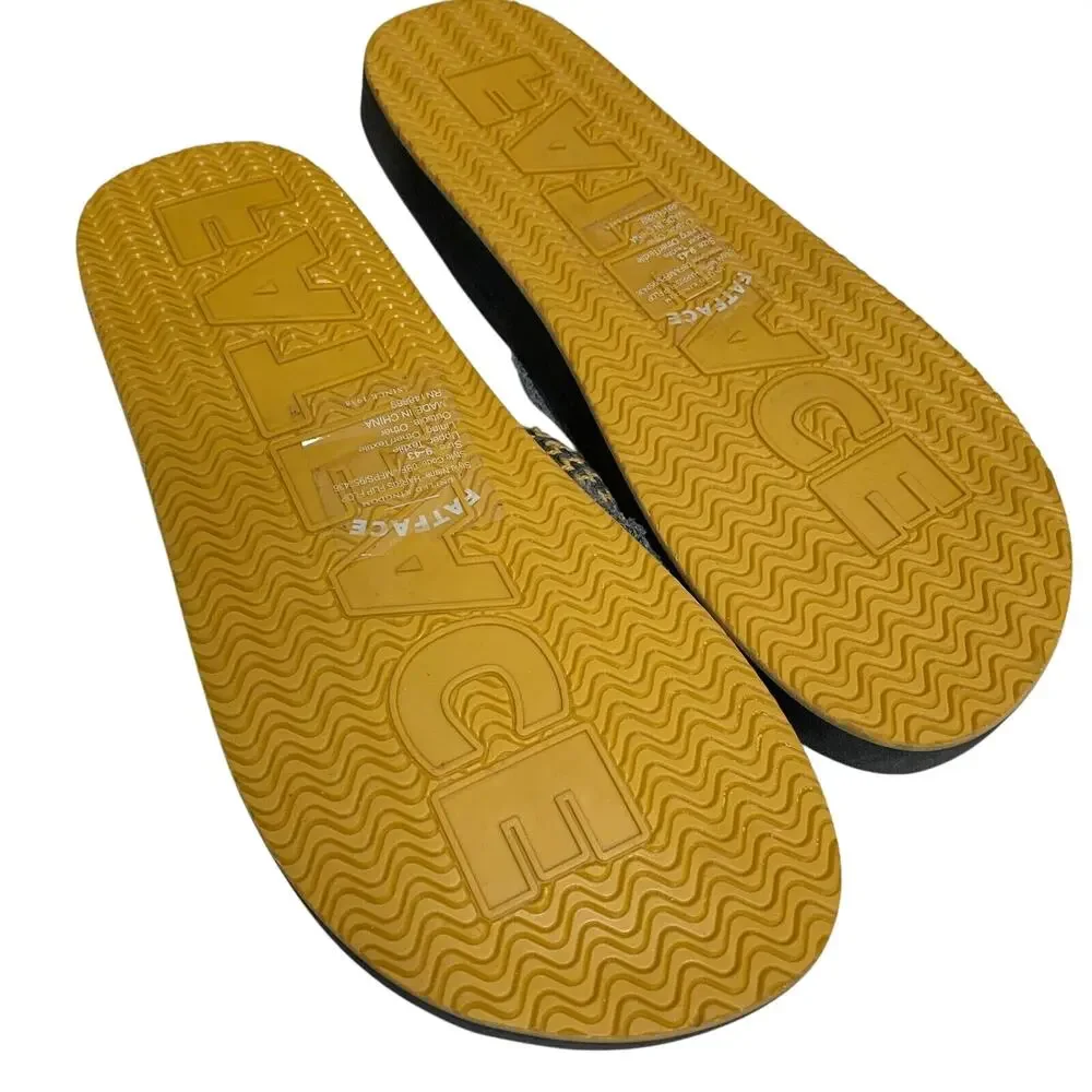 FAT FACE Mens Gray & Yellow Textile HARRIS Flip Flops Sandals Sz 10